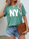 NY the Statue of Liberty Graphic Tee Gum Leaf Women's T-Shirts - Tophatter Daily Deals