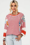 Exposed Seam Wide Sleeve Printed Top Blouses - Tophatter Daily Deals