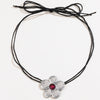 Tied Alloy Rhinestone Flower Shape Necklace Necklaces - Tophatter Daily Deals