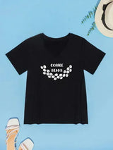 COFFEE BEANS V-Neck Short Sleeve T-Shirt Women's T-Shirts - Tophatter Daily Deals