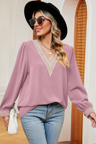 V-Neck Long Sleeve T-Shirt Women's T-Shirts - Tophatter Daily Deals