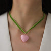 Heart Pendant Velvet Rope Choker Necklace Necklaces - Tophatter Daily Deals