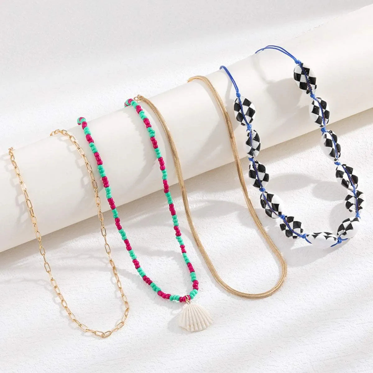 Copper Multi-Layered Shell Bead Necklace Necklaces - Tophatter Daily Deals