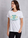 NOT LUCKY SIMPLY BLESSED Round Neck T-Shirt White Women's T-Shirts - Tophatter Daily Deals