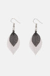 Leaf Shape Dangle Earrings White Black One Size Earrings - Tophatter Daily Deals