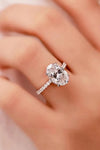 Platinum-Plated Side Stone 2 Carat Moissanite Ring Moissanite - Tophatter Daily Deals