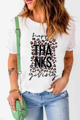 HAPPY THANKSGIVING Graphic T-Shirt Women's T-Shirts - Tophatter Daily Deals