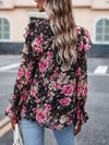 Smocked Round Neck Flounce Sleeve Blouse Blouses - Tophatter Daily Deals