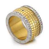 Inlaid Rhinestone Stainless Steel Ring Rings - Tophatter Daily Deals