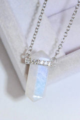 Natural Moonstone Chain-Link Necklace Moonstone - Tophatter Daily Deals