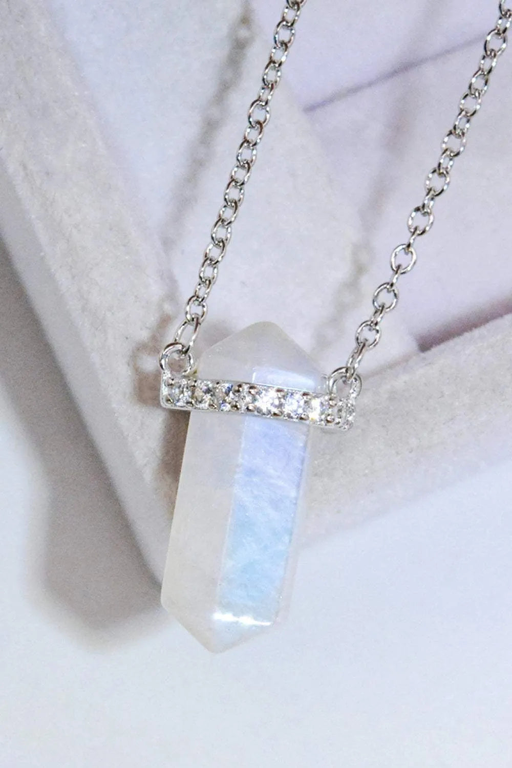Natural Moonstone Chain-Link Necklace Moonstone - Tophatter Daily Deals