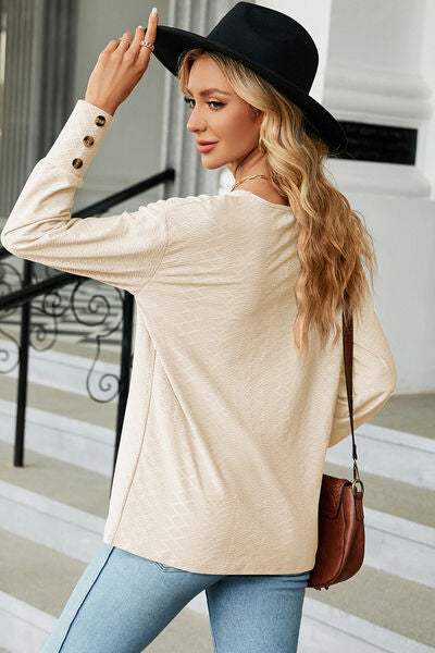 V-Neck Lantern Sleeve T-Shirt Women's T-Shirts - Tophatter Daily Deals