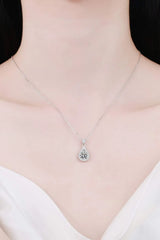 1 Carat Moissanite Teardrop Pendant Chain Necklace Moissanite - Tophatter Daily Deals