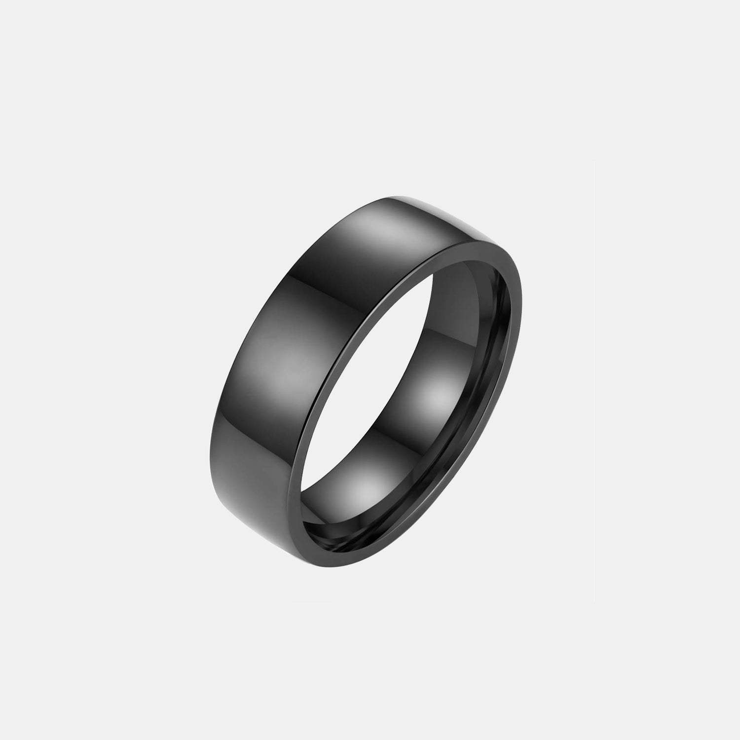 Titanium Steel Plain Ring Black Rings - Tophatter Daily Deals