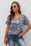 Leopard V-Neck Tee with Pocket Women's T-Shirts - Tophatter Daily Deals