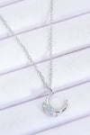 Natural Moonstone Moon Pendant Necklace - Tophatter Shopping Deals