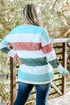 Plus Size Striped Slit Long Sleeve T-Shirt Women's T-Shirts - Tophatter Daily Deals