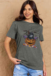 Simply Love Full Size Jack-O'-Lantern Graphic T-Shirt Charcoal Women's T-Shirts - Tophatter Daily Deals