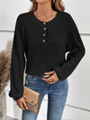 Half Button Long Sleeve Top Blouses - Tophatter Daily Deals