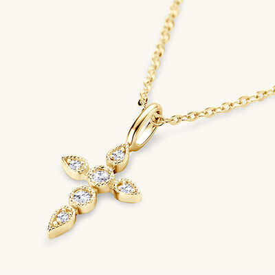 925 Sterling Silver Moissanite Cross Pendant Necklace Moissanite - Tophatter Daily Deals