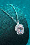 Adored 925 Sterling Silver Rhodium-Plated 1 Carat Moissanite Pendant Necklace Moissanite - Tophatter Daily Deals