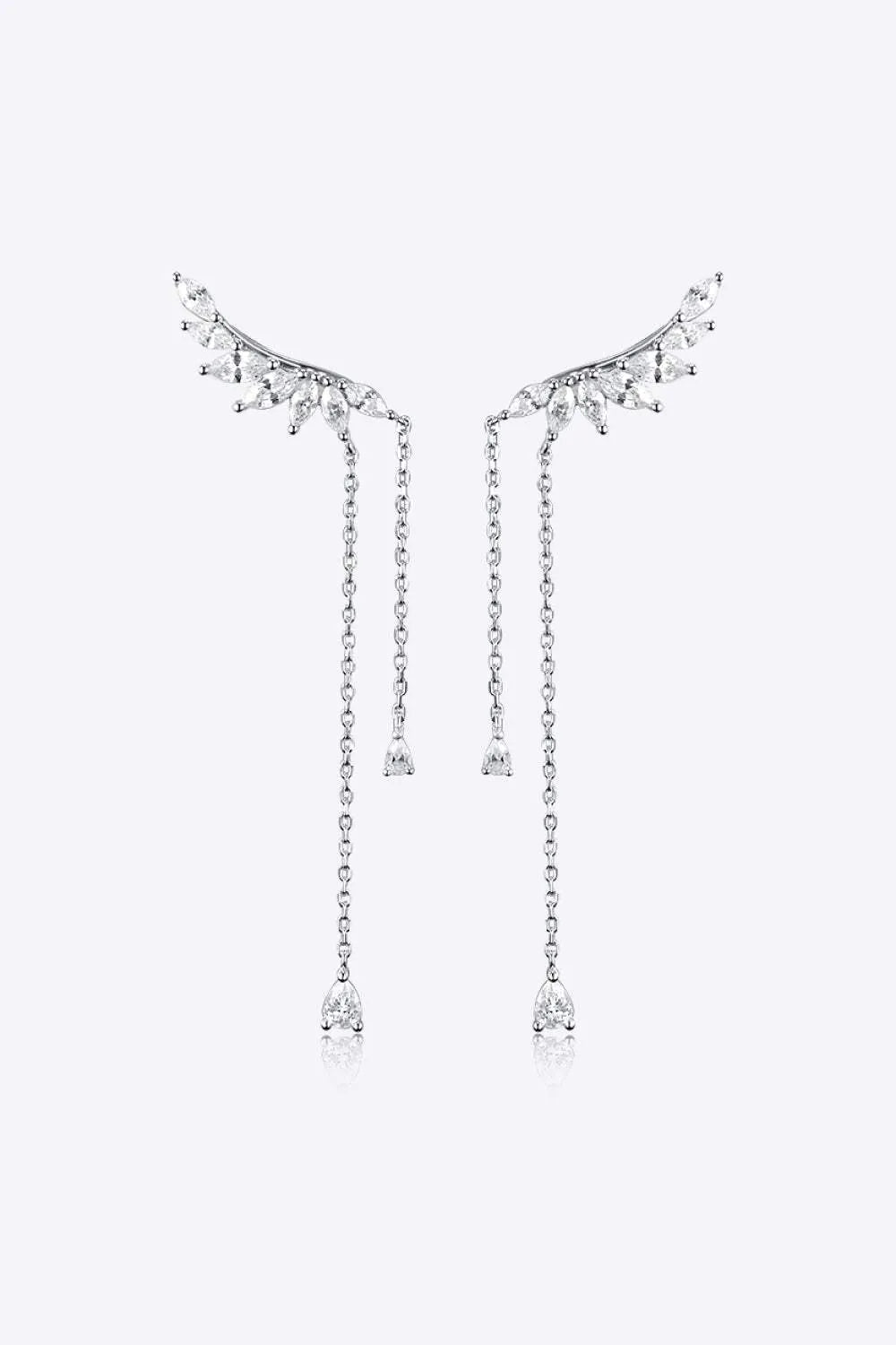 Platinum-Plated Crawl Earrings Silver One Size Earrings - Tophatter Daily Deals