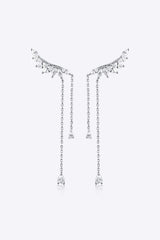Platinum-Plated Crawl Earrings Silver One Size Earrings - Tophatter Daily Deals