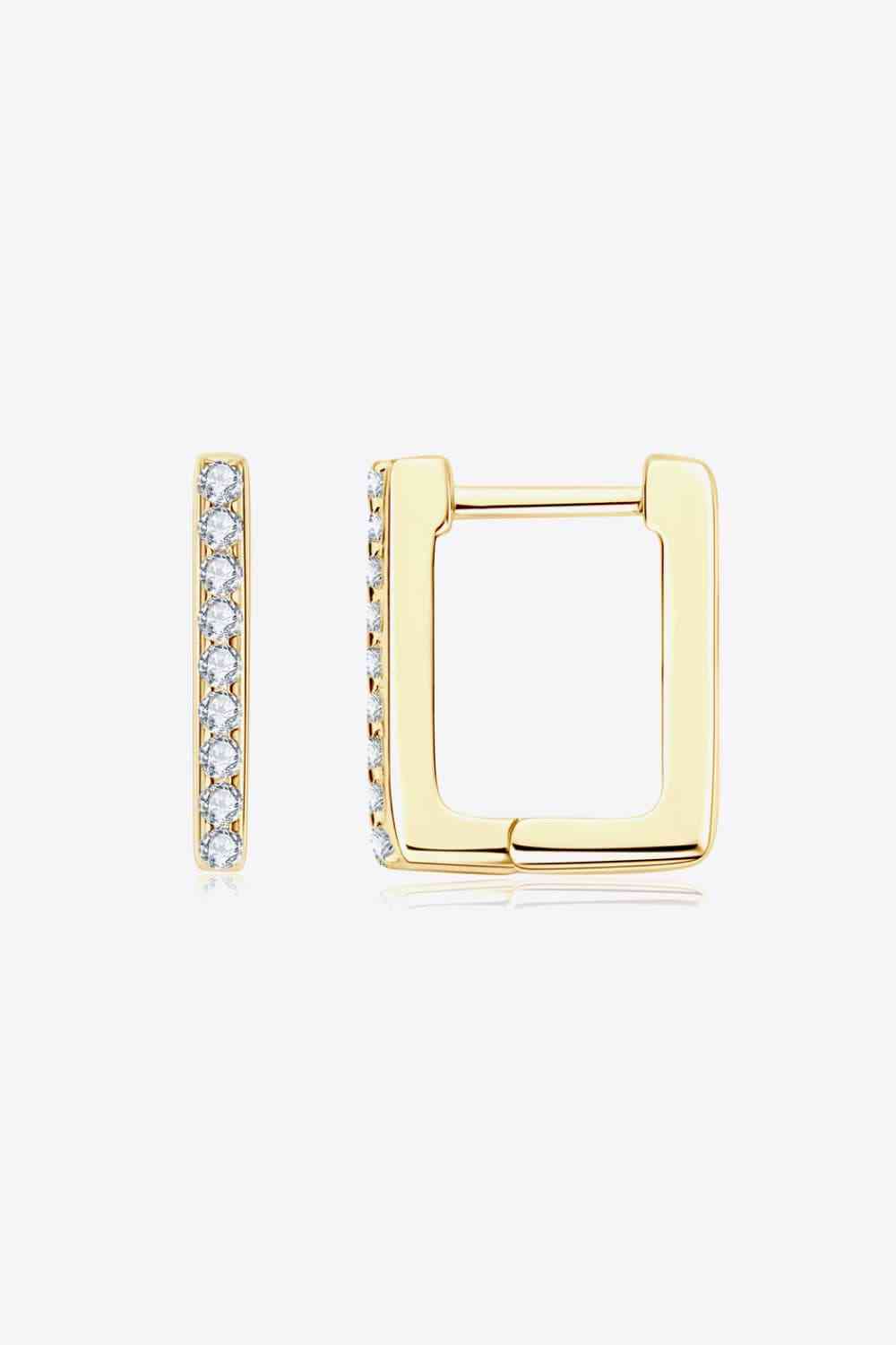 Moissanite Geometric 925 Sterling Silver Earrings Gold One Size Moissanite - Tophatter Daily Deals