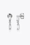 Zircon 925 Sterling Silver Drop Earrings Silver One Size Earrings - Tophatter Daily Deals