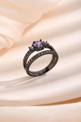 Zircon 925 Sterling Silver Ring Set Rings - Tophatter Daily Deals