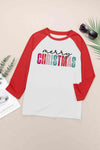 MERRY CHRISTMAS Graphic Raglan Sleeve T-Shirt Women's T-Shirts - Tophatter Daily Deals