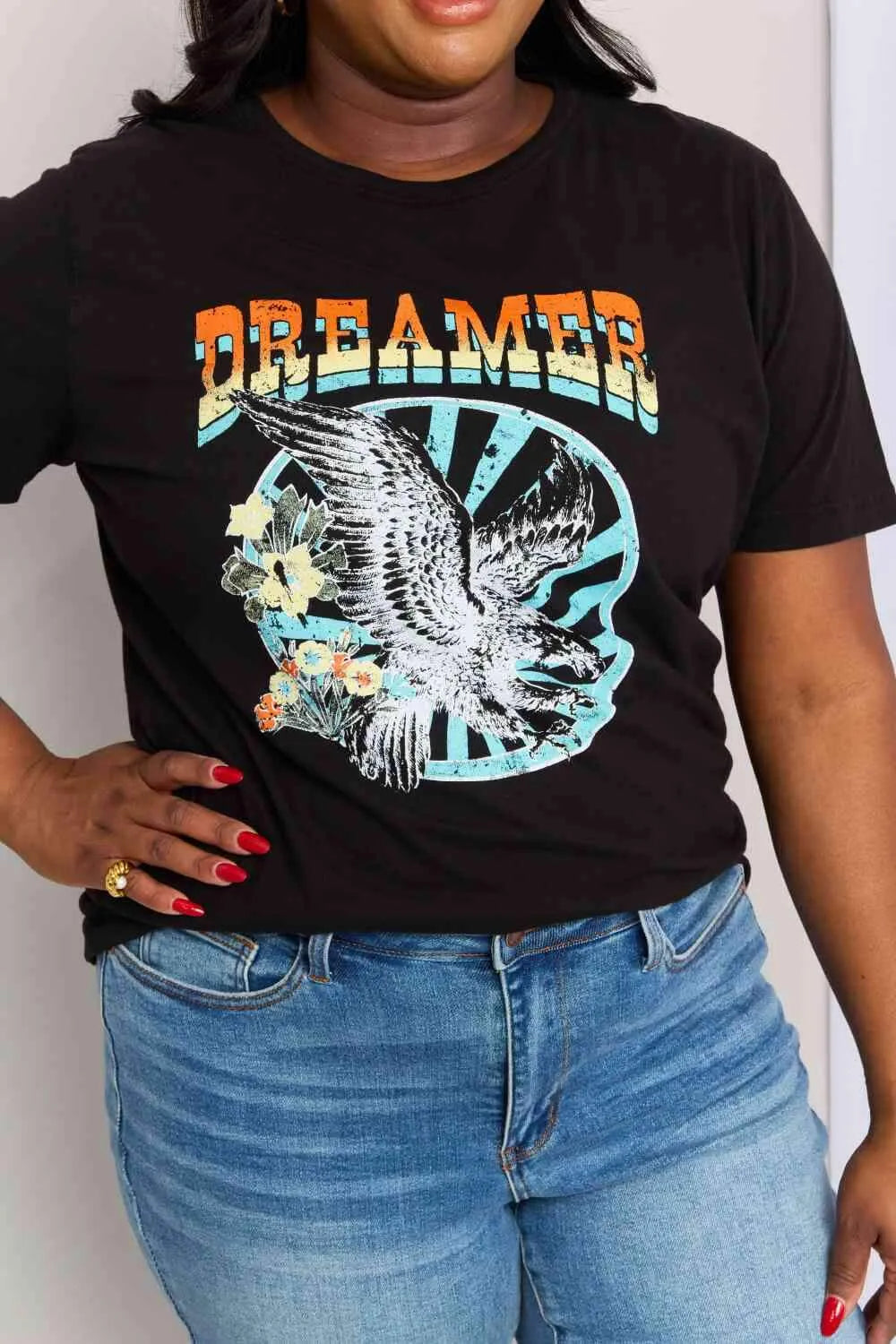 mineB Full Size DREAMER Graphic T-Shirt Women's T-Shirts - Tophatter Daily Deals