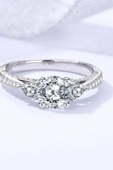 1 Carat Moissanite 4-Prong Side Stone Ring Moissanite - Tophatter Daily Deals