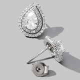 925 Sterling Silver Zircon Teardrop Shape Stud Earrings Silver One Size Earrings - Tophatter Daily Deals