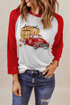 HAPPY FALL Graphic Raglan Sleeve Tee White Women's T-Shirts - Tophatter Daily Deals