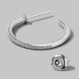 Zircon 925 Sterling Silver C-Hoop Earrings Earrings - Tophatter Daily Deals