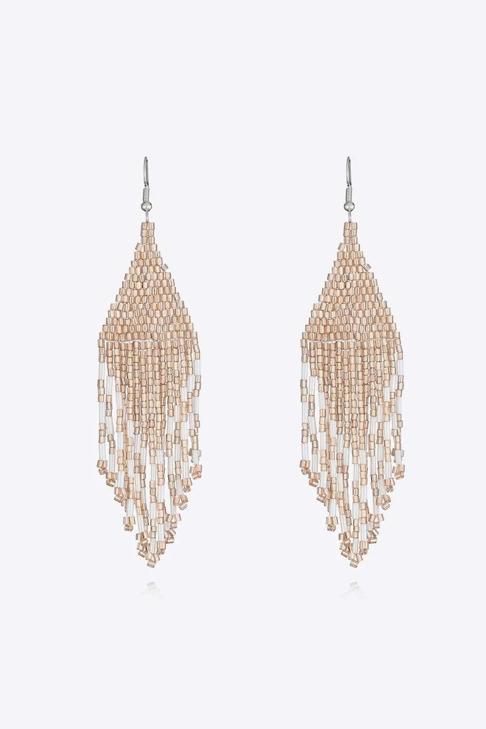 Beaded Dangle Earrings Light Apricot One Size Earrings - Tophatter Daily Deals