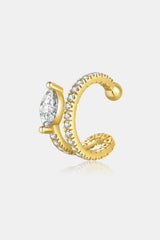 Inlaid Zircon Single Cuff Earring Gold One Size Earrings - Tophatter Daily Deals