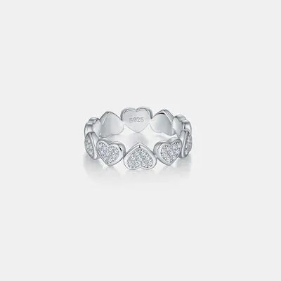 Moissanite 925 Sterling Silver Heart Shape Ring Moissanite - Tophatter Daily Deals