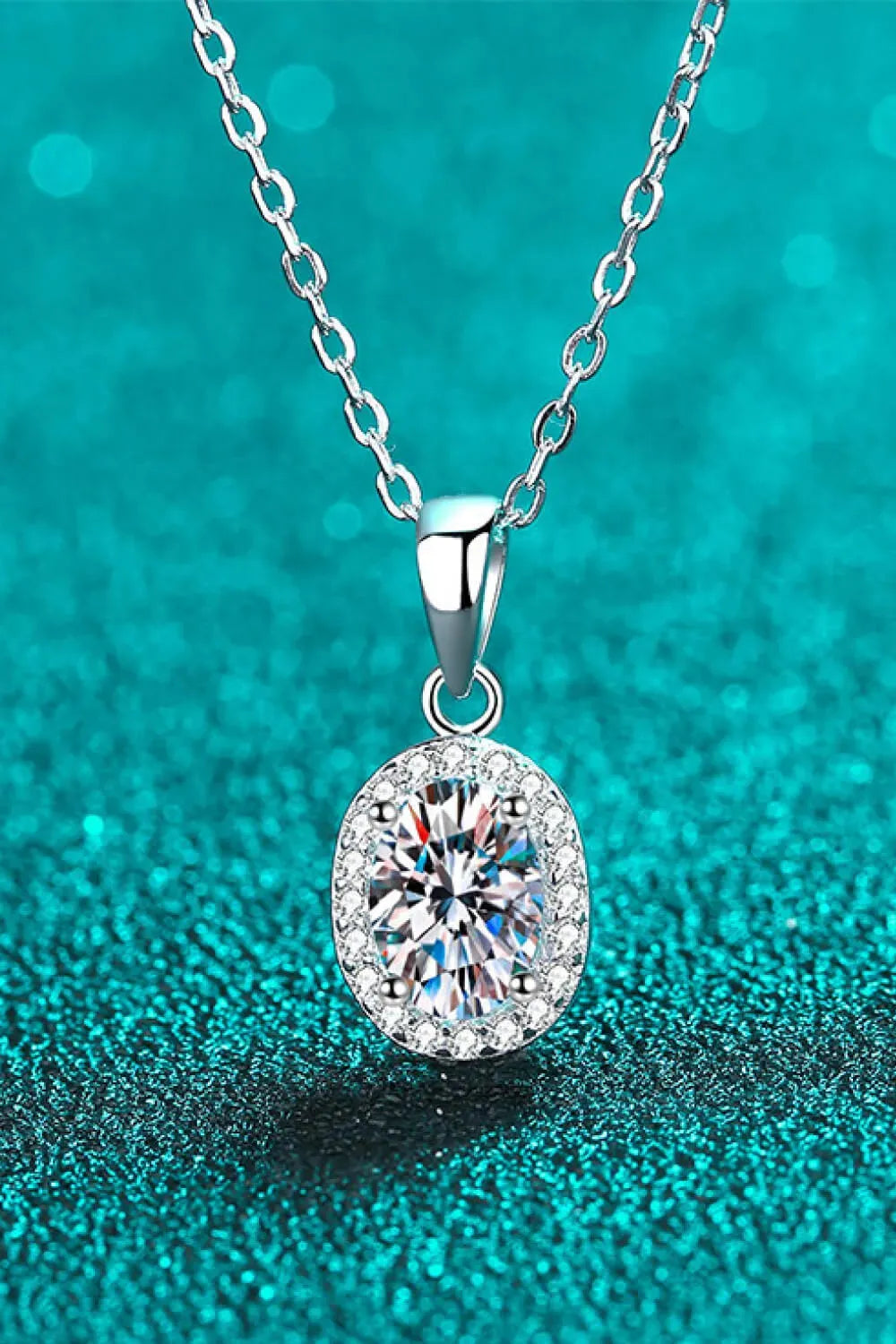Be The One 1 Carat Moissanite Pendant Necklace Silver One Size Moissanite - Tophatter Daily Deals