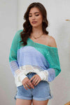 Openwork V-Neck Dropped Shoulder Blouse Blouses - Tophatter Daily Deals