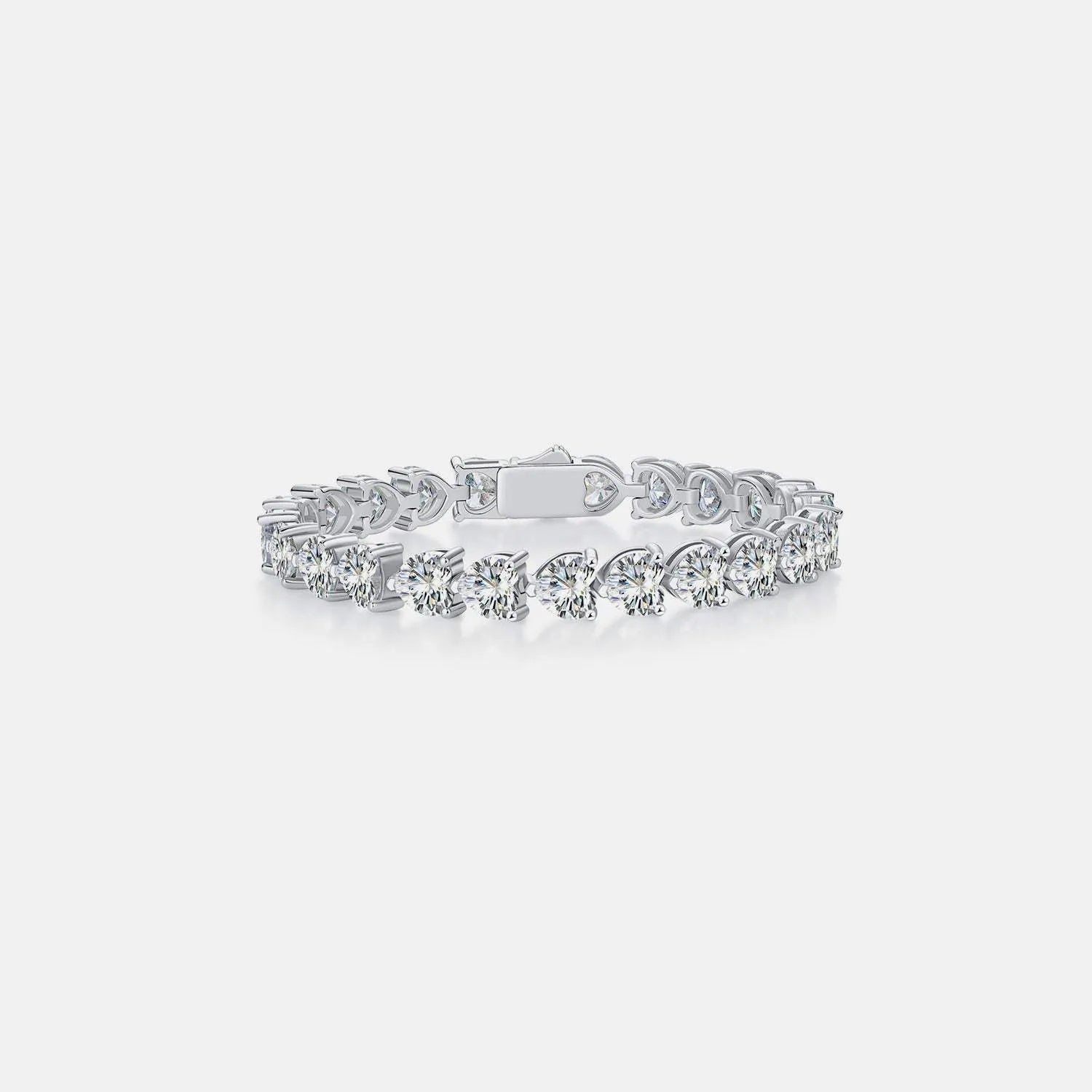 24 Carat Moissanite 925 Sterling Silver Heart Bracelet Moissanite - Tophatter Daily Deals