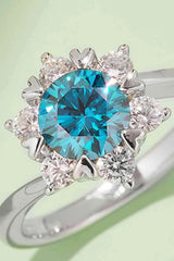 1 Carat Moissanite 925 Sterling Silver Cluster Ring Moissanite - Tophatter Daily Deals