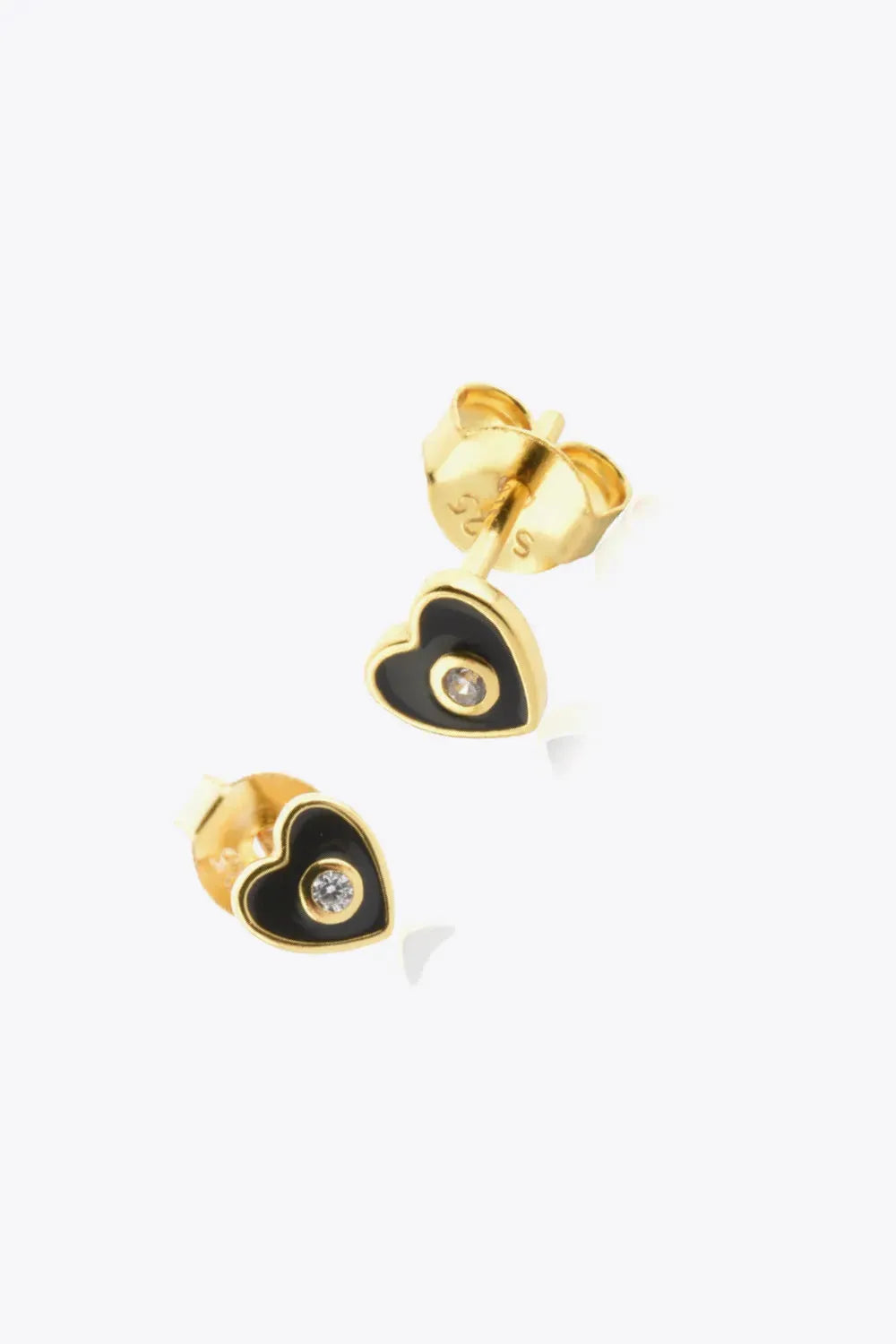 Zircon 925 Sterling Silver Heart Stud Earrings Earrings - Tophatter Daily Deals