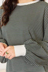 And The Why Oversized Striped Contrast T-Shirt Blouses - Tophatter Daily Deals
