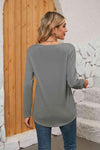 Square Neck Long Sleeve T-Shirt Women's T-Shirts - Tophatter Daily Deals