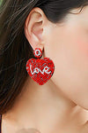 LOVE Beaded Heart Earrings Earrings - Tophatter Daily Deals