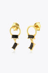 Zircon 925 Sterling Silver Drop Earrings Gold Black One Size Earrings - Tophatter Daily Deals