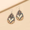 PU Leather Leopard Teardrop Earrings Earrings - Tophatter Daily Deals