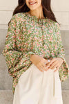 HEYSON She's Blossoming Full Size Balloon Sleeve Floral Blouse Blouses - Tophatter Daily Deals